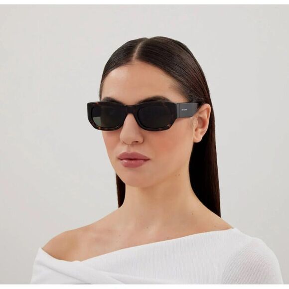 NEW Saint Laurent SL713 001 Black Grey Rectangle Unisex Sunglasses main image 9